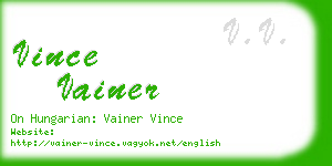 vince vainer business card